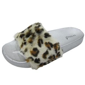 Noblag Slide Sandals Women Faux-Fur Slip